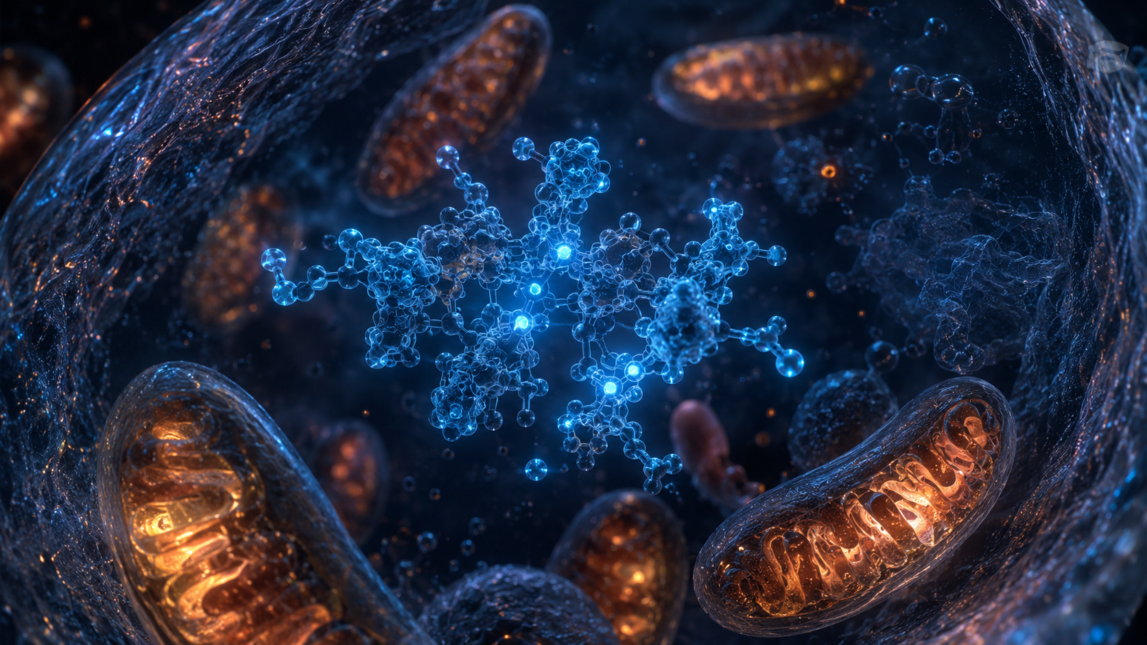 Estrutura molecular do NAD+ dentro de uma célula humana