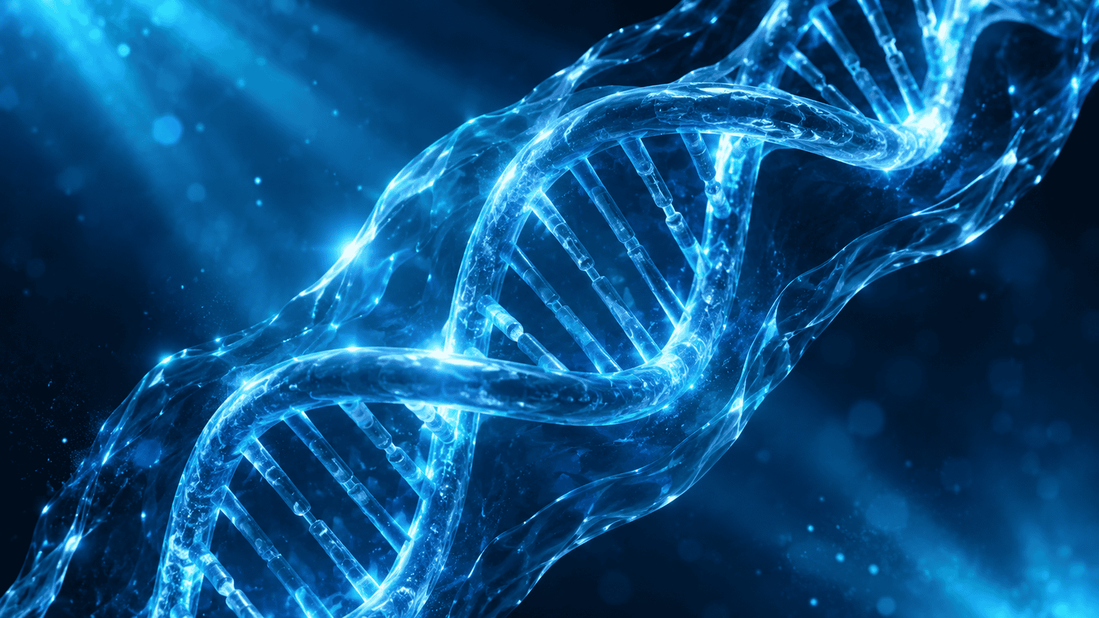 Hélice de DNA com brilho protetor representando nad efeitos colaterais e segurança da suplementação
