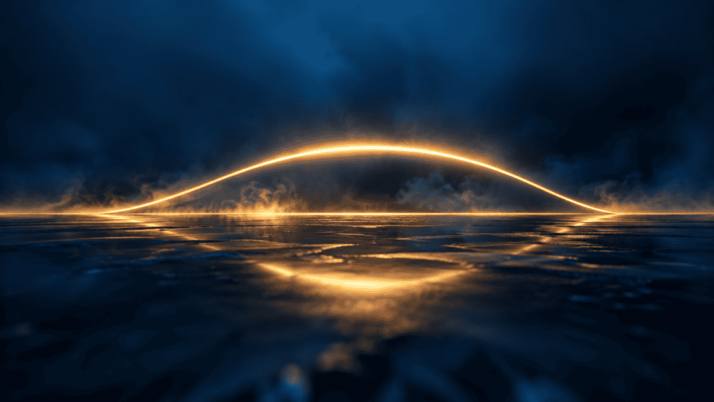 Arco de luz representando o efeito modesto medido nos estudos sobre dose de melatonina